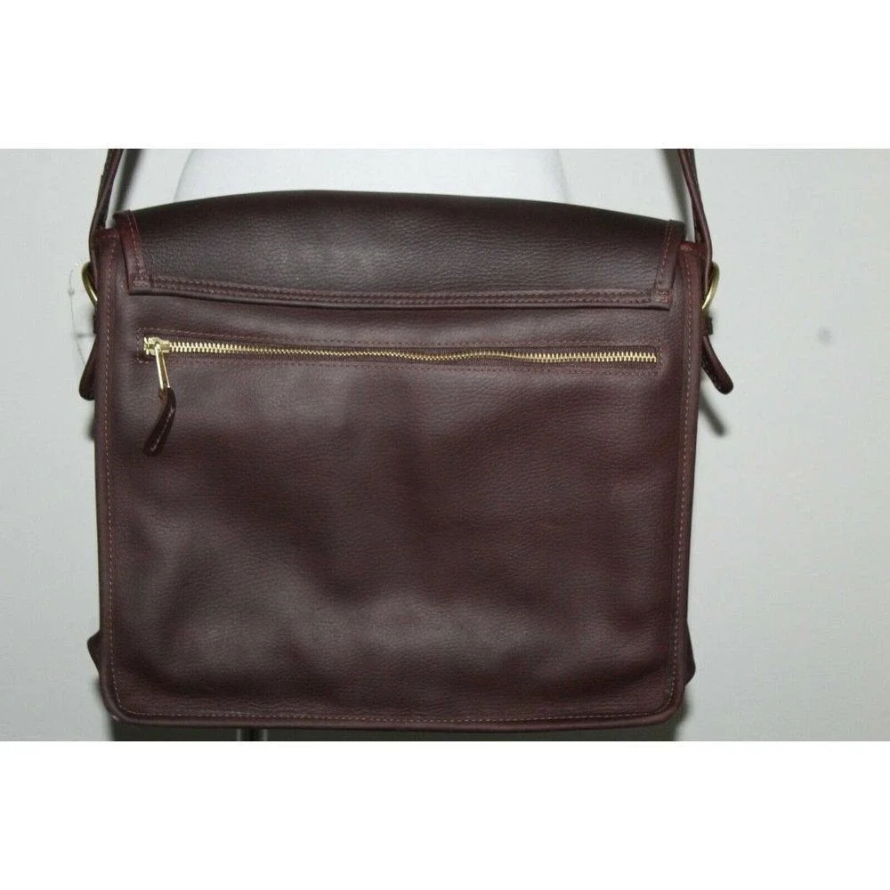 ASTON‎ Orwell Mailman Leather Espresso Brown Messenger Laptop Bag MSRP $385